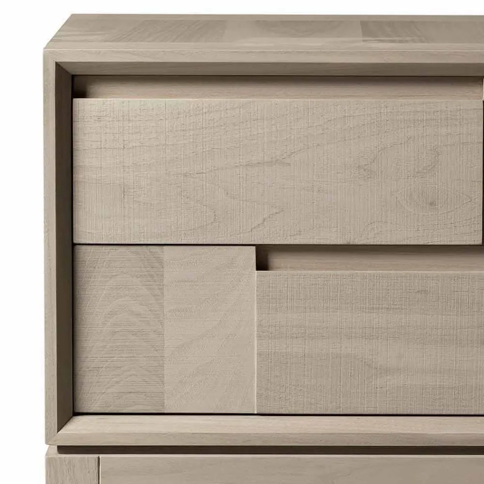 Dresser 2 sertare din lemn masiv de nuc design modern, Nino Viadurini