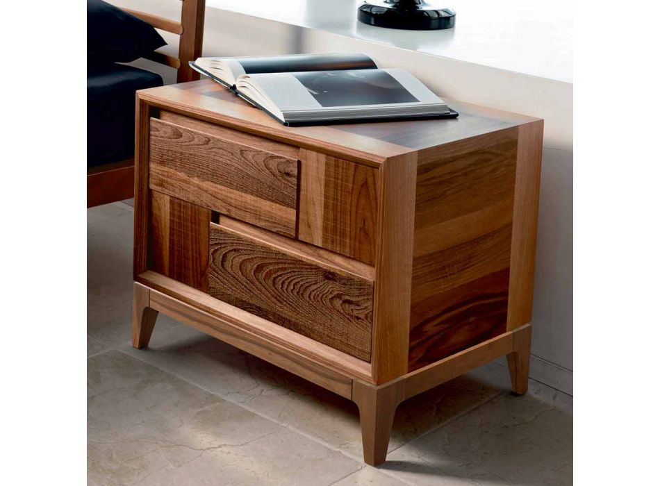 Dresser 2 sertare din lemn masiv de nuc design modern, Nino Viadurini