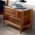 Dresser 2 sertare din lemn masiv de nuc design modern, Nino
