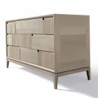 Dresser Design 3 sertare modern din lemn de nuc masiv, Nino Viadurini