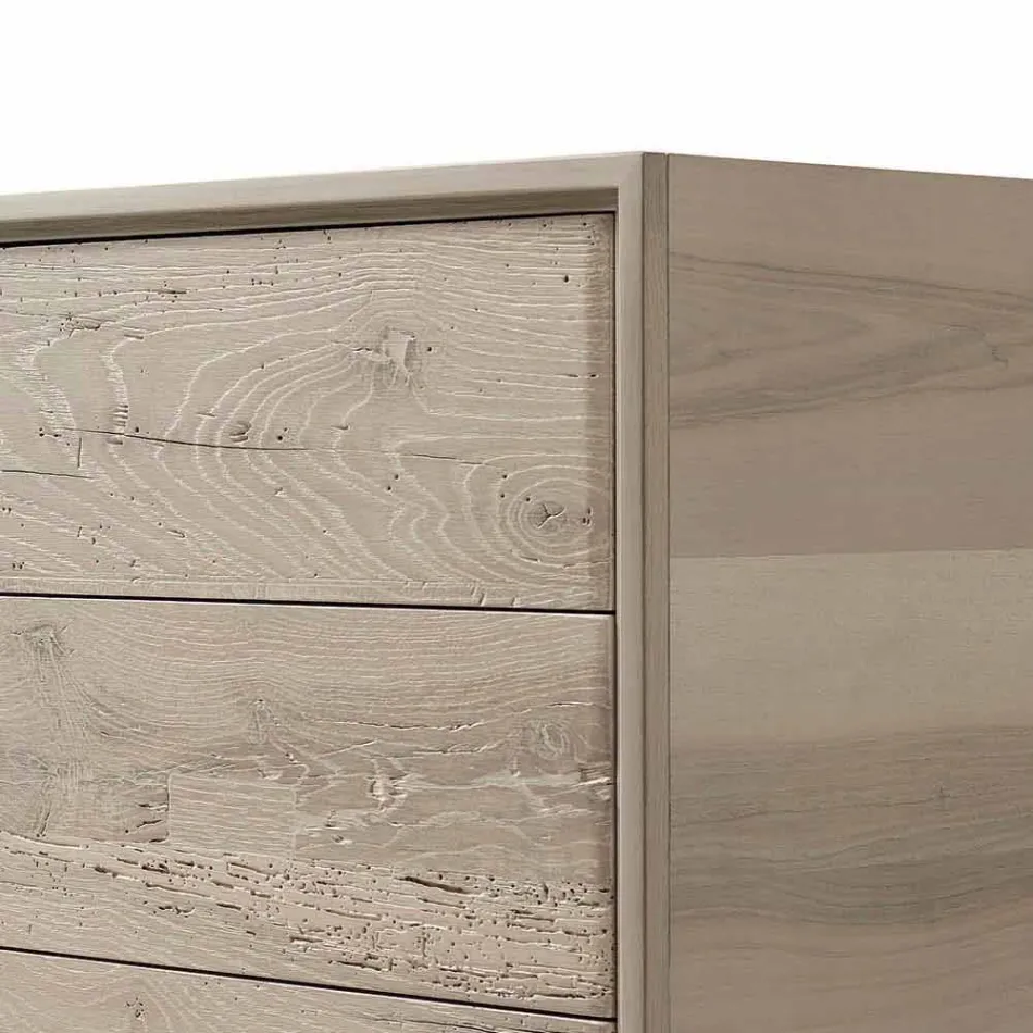 Dresser 3 sertare nuc design modern, L 131 x W 55 x H 80 cm, Sandro Viadurini