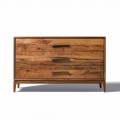 Dresser 3 sertare nuc design modern, L 131 x W 55 x H 80 cm, Sandro