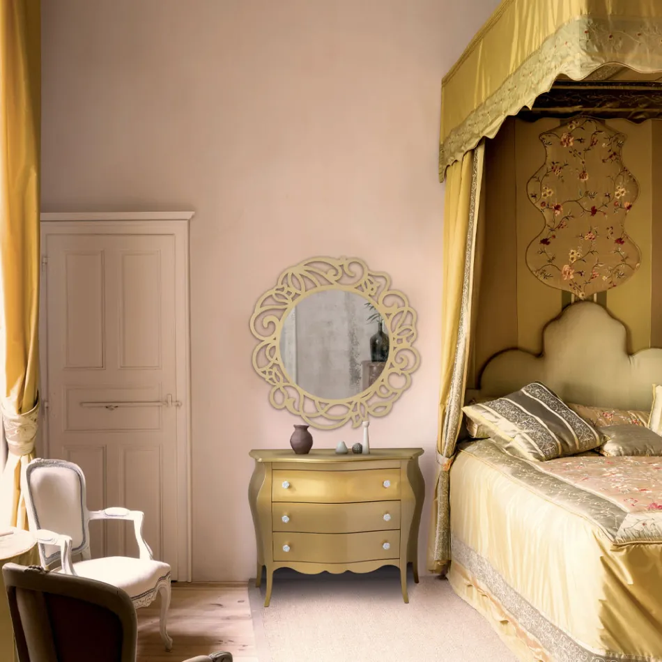 Comoda rotunjita cu 3 sertare in diferite finisaje Made in Italy - Gamad Viadurini