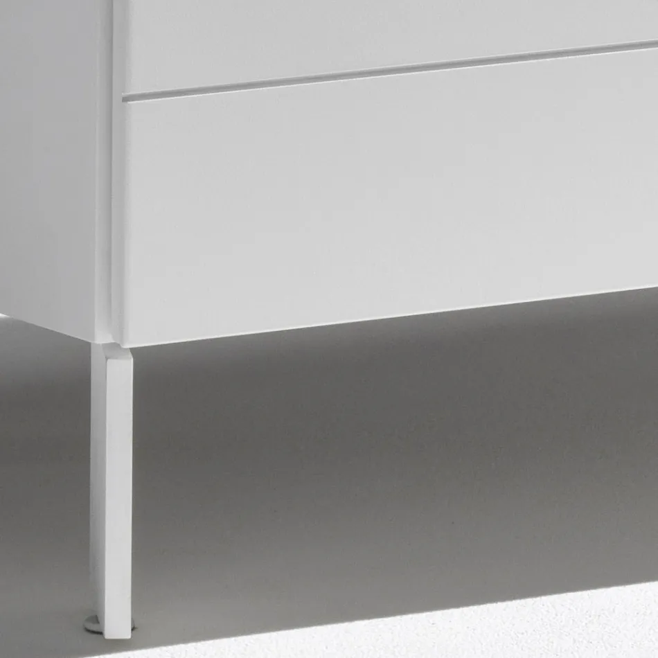 Comodă cu 3 sertare din PAL vopsit - Gemelli Viadurini