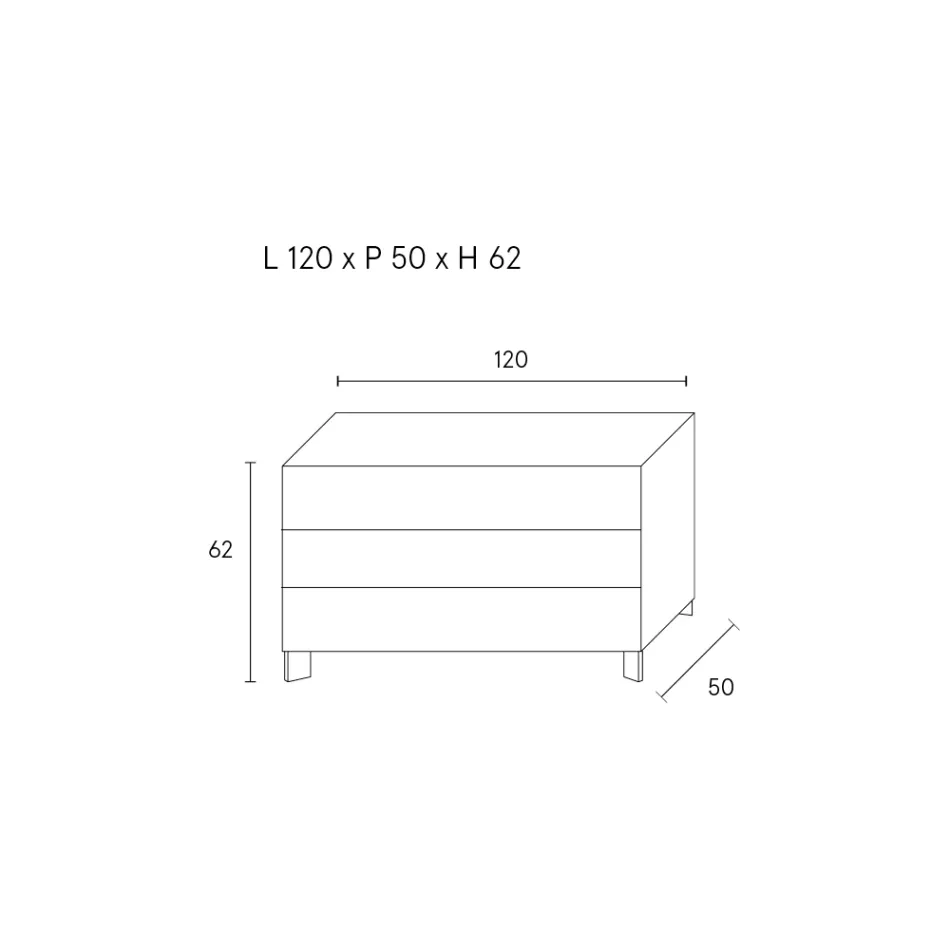 Comodă cu 3 sertare din PAL vopsit - Gemelli Viadurini
