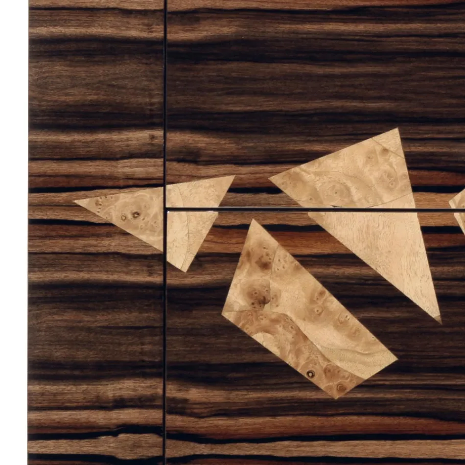 Design din piele de lemn din lemn de abanos 4Cassetti Grilli Zarafa fabricat în Italia Viadurini