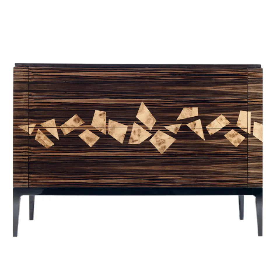 Design din piele de lemn din lemn de abanos 4Cassetti Grilli Zarafa fabricat în Italia Viadurini