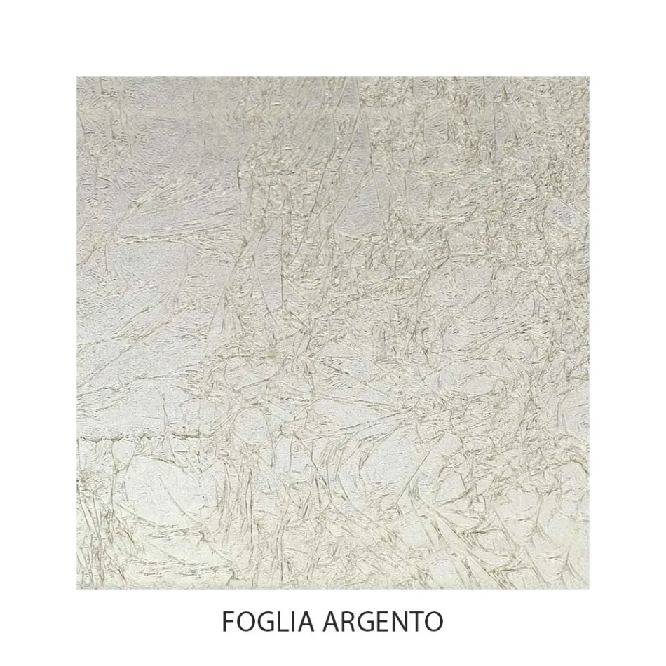 Comoda din lemn masiv cu finisaj în frunze de argint Made in Italy - Bruges Viadurini