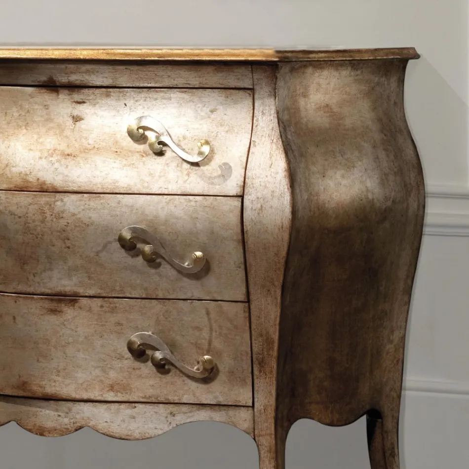 Comoda din lemn de tei cu 3 sertare Made in Italy - Bled Viadurini