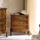 Dormitor noptiera din lemn de nuc 3 sertare Made in Italy - Richard Viadurini