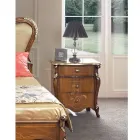 Noptiera Clasica 3 Sertare de Lux Lemn de Nuc Made in Italy - Cambrige Viadurini