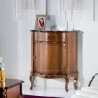 Noptiera clasica Usi si sertar din lemn incrustat Made in Italy - Leonor Viadurini