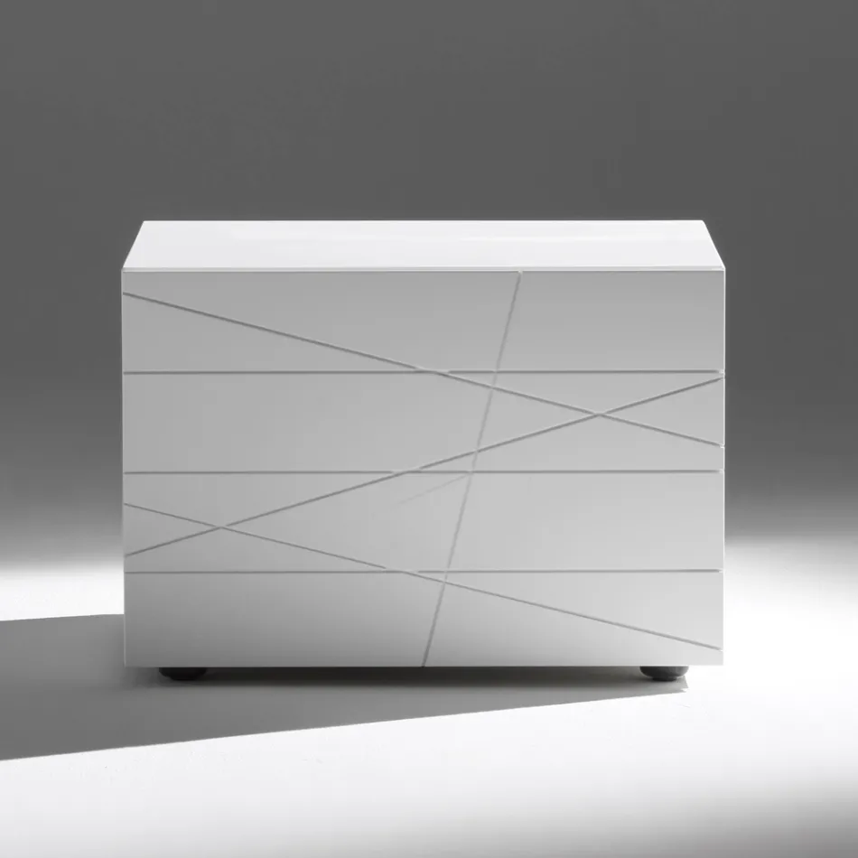 Noptieră cu 1 sertar din PAL vopsit - Leone Viadurini