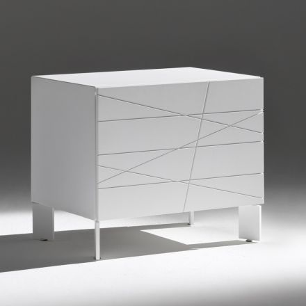 Noptieră cu 1 sertar din PAL vopsit - Leone Viadurini