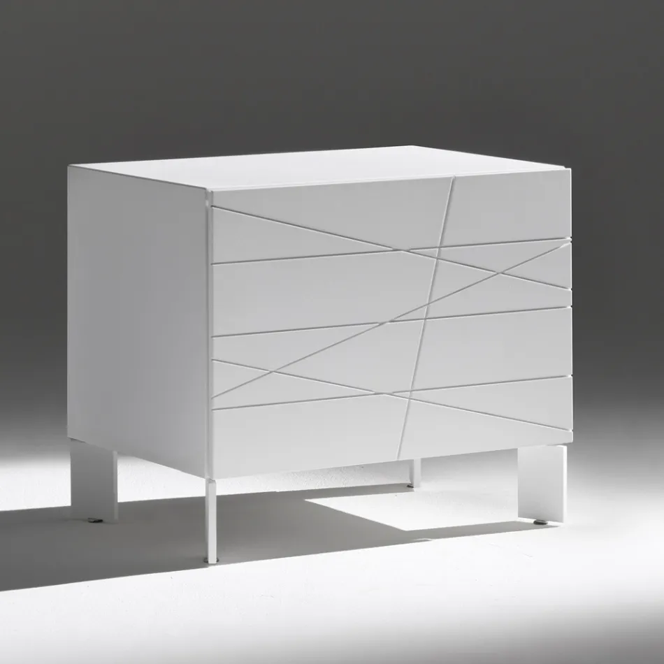 Noptieră cu 1 sertar din PAL vopsit - Leone Viadurini