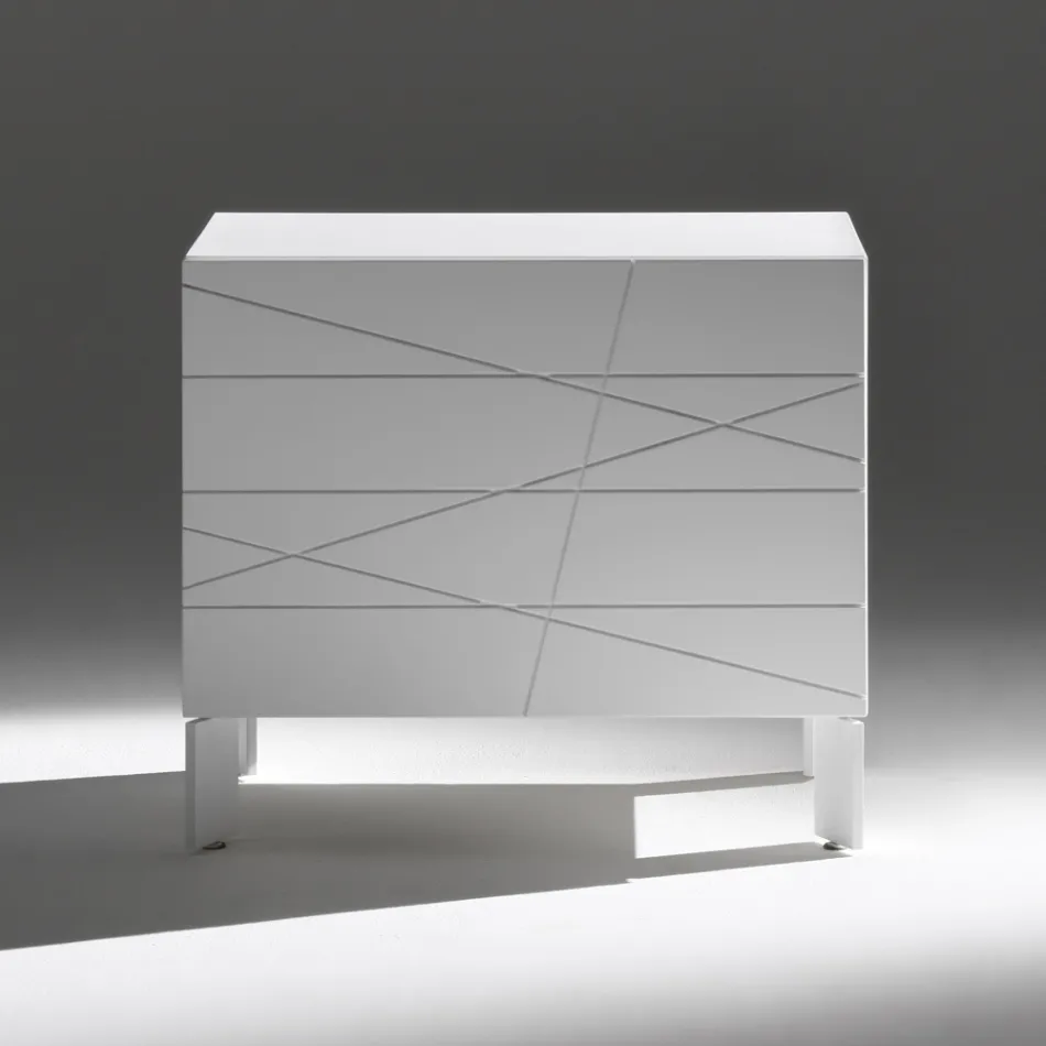 Noptieră cu 1 sertar din PAL vopsit - Leone Viadurini