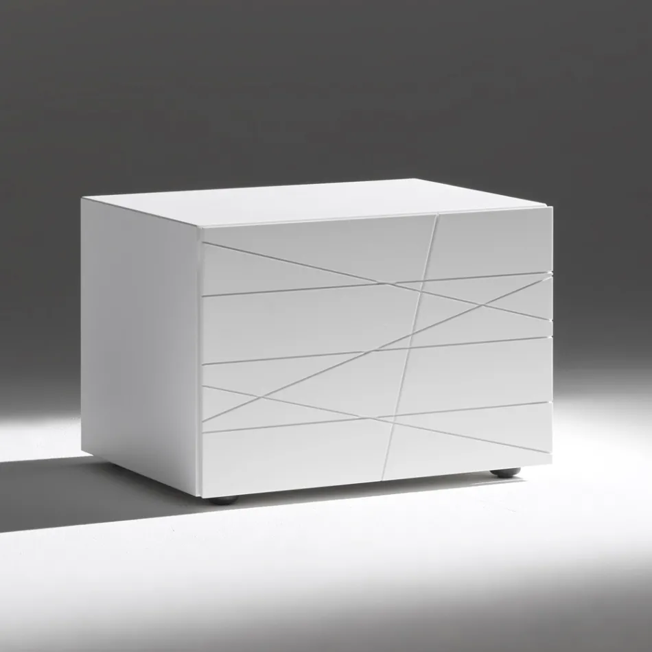 Noptieră cu 1 sertar din PAL vopsit - Leone Viadurini