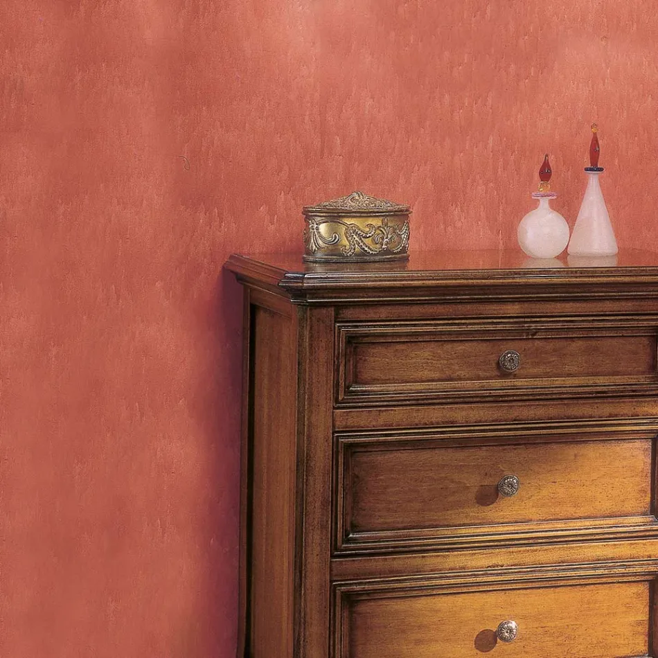 Noptiera cu 3 sertare din lemn de Bassano, Franta Made in Italy - Hawwat Viadurini