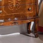 Noptiera cu 3 Sertare din Lemn de Nuc Bassano Made in Italy - Lux Viadurini