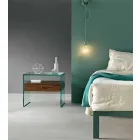 Noptiera de design modern din sticlă extra-transparentă Made in Italy - Secret Viadurini