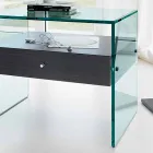 Noptiera de design modern din sticlă extra-transparentă Made in Italy - Secret Viadurini