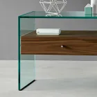 Noptiera de design modern din sticlă extra-transparentă Made in Italy - Secret Viadurini