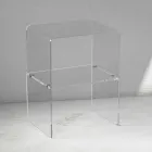 Noptiera din Cristal Acrilic Transparent cu Raft Design - Minervo Viadurini
