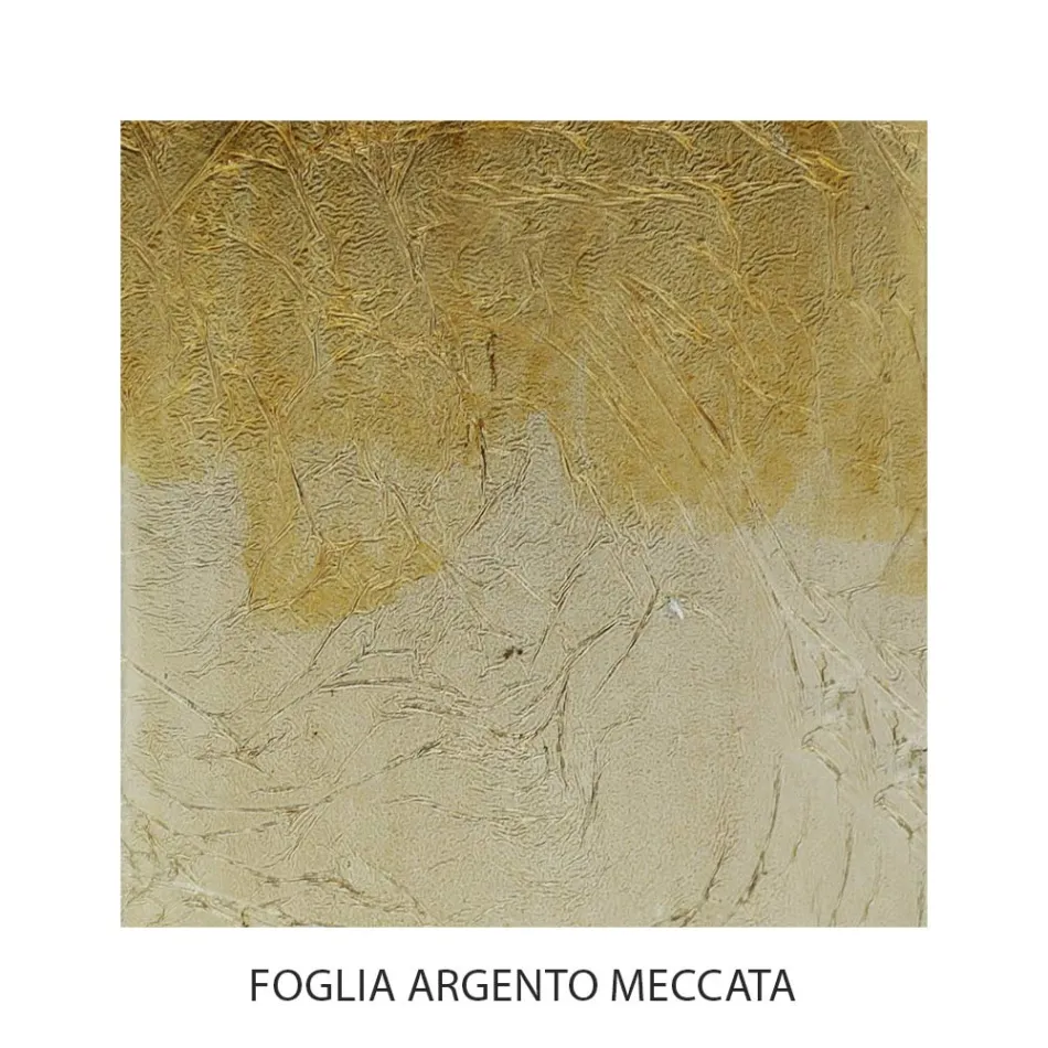 Noptiera din fier complet cu finisaj in foita de argint Meccata Made in Italy - Venetia Viadurini