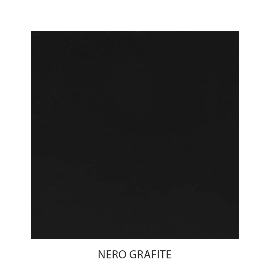 Noptiera din fier tubular cu finisaj negru grafit Made in Italy - Santorini Viadurini