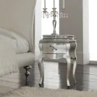 Noptiera din lemn masiv cu finisaj in foita de argint Made in Italy - Bruges Viadurini