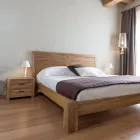 Noptieră din lemn masiv de tec cu 2 sertare - Vovinam Viadurini