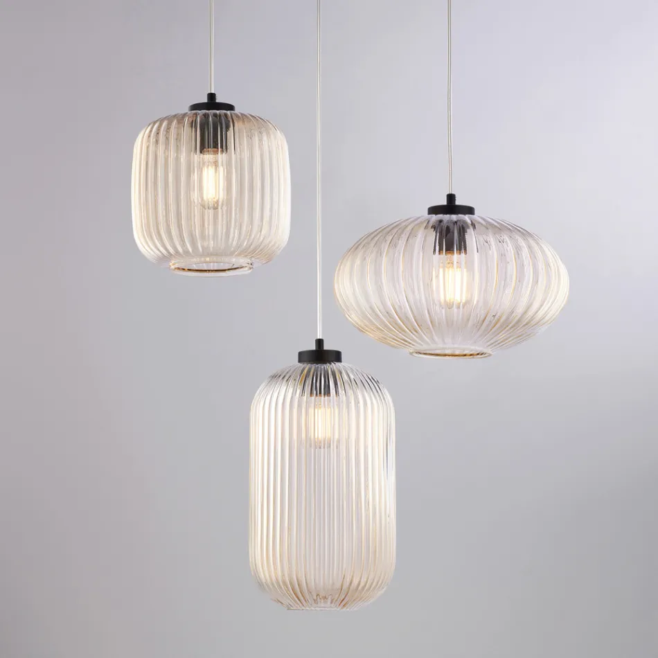 Un accesoriu de design strălucitor din sticlă și metal, fabricat în Italia, cu un aspect elegant - Tucana Viadurini