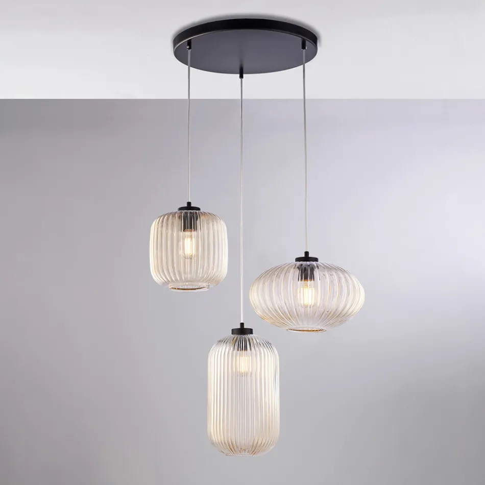 Un accesoriu de design strălucitor din sticlă și metal, fabricat în Italia, cu un aspect elegant - Tucana Viadurini