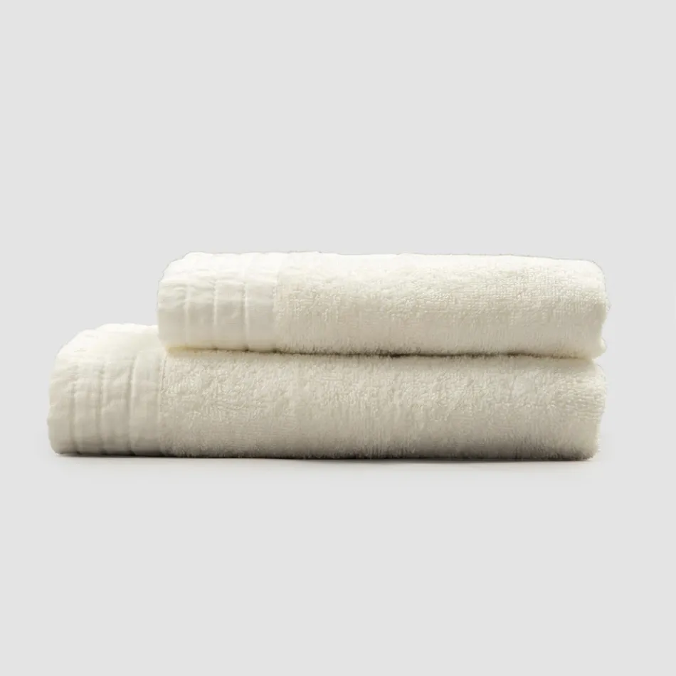 Set complet de prosop de față și prosop de oaspeți în amestec de terry și in - Kilim Viadurini