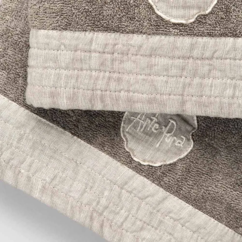 Set complet de prosop de față și prosop de oaspeți în amestec de terry și in - Kilim Viadurini