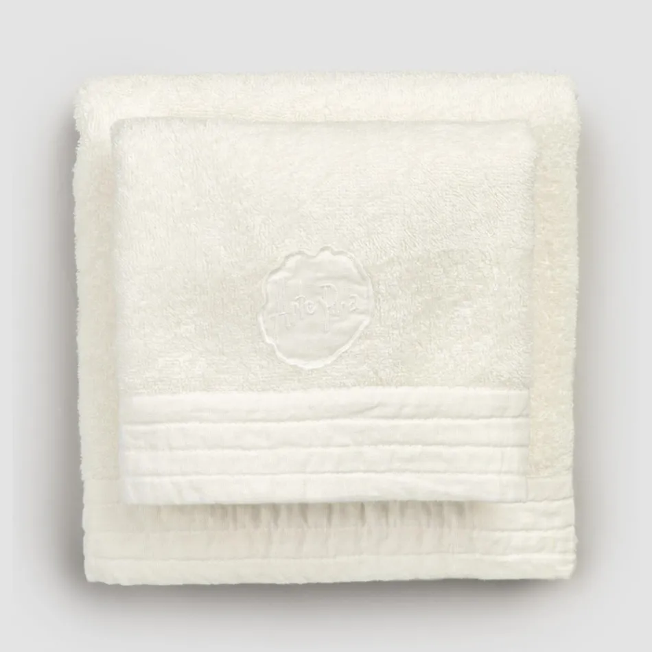 Set complet de prosop de față și prosop de oaspeți în amestec de terry și in - Kilim Viadurini