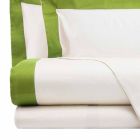 Set de foi din satin pentru pat dublu cu margini colorate - jacintină Viadurini