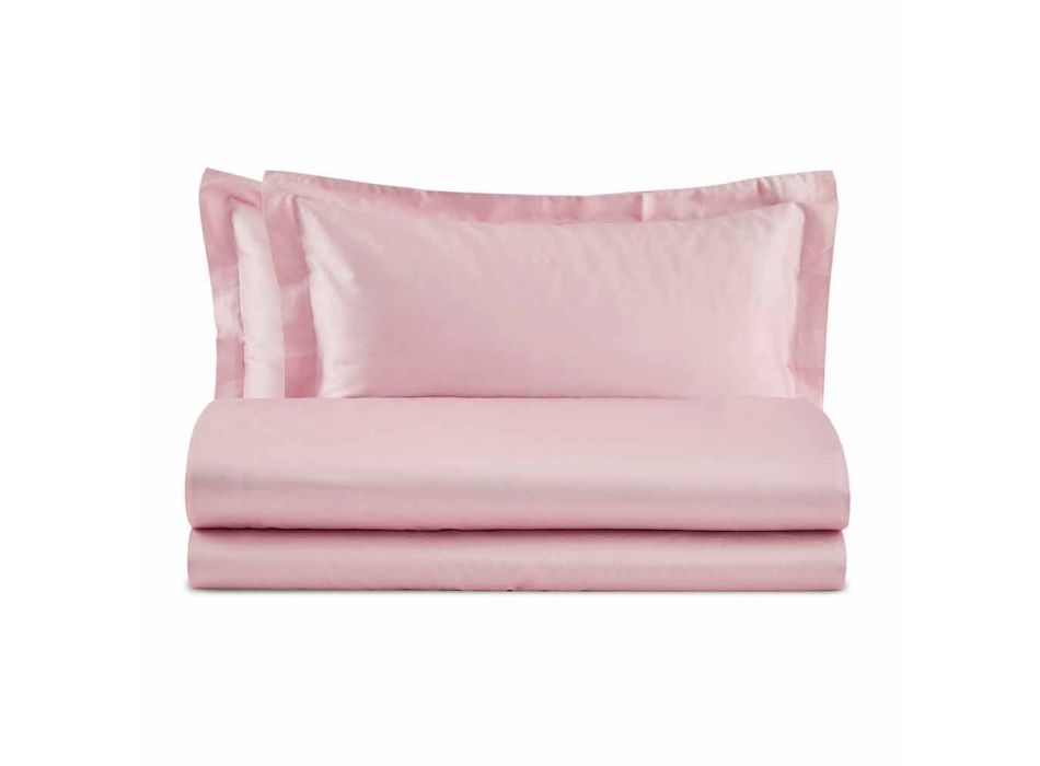 Set de pat dublu elegant din satin de bumbac colorat - violet Viadurini