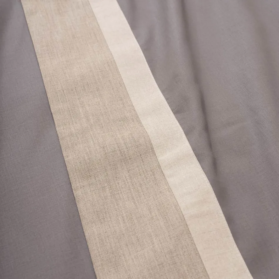 Set de pat dublu din 90% bumbac și 10% lenjerie Made in Italy - Nestle Viadurini