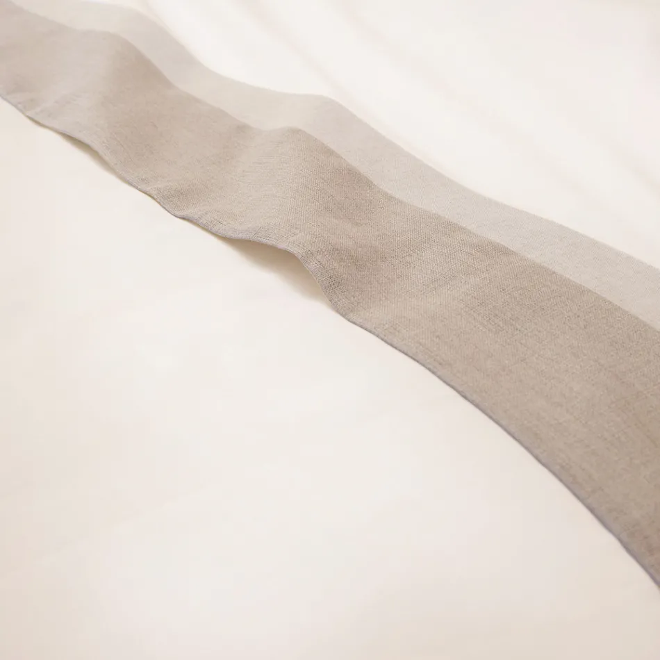 Set de pat dublu din 90% bumbac și 10% lenjerie Made in Italy - Nestle Viadurini