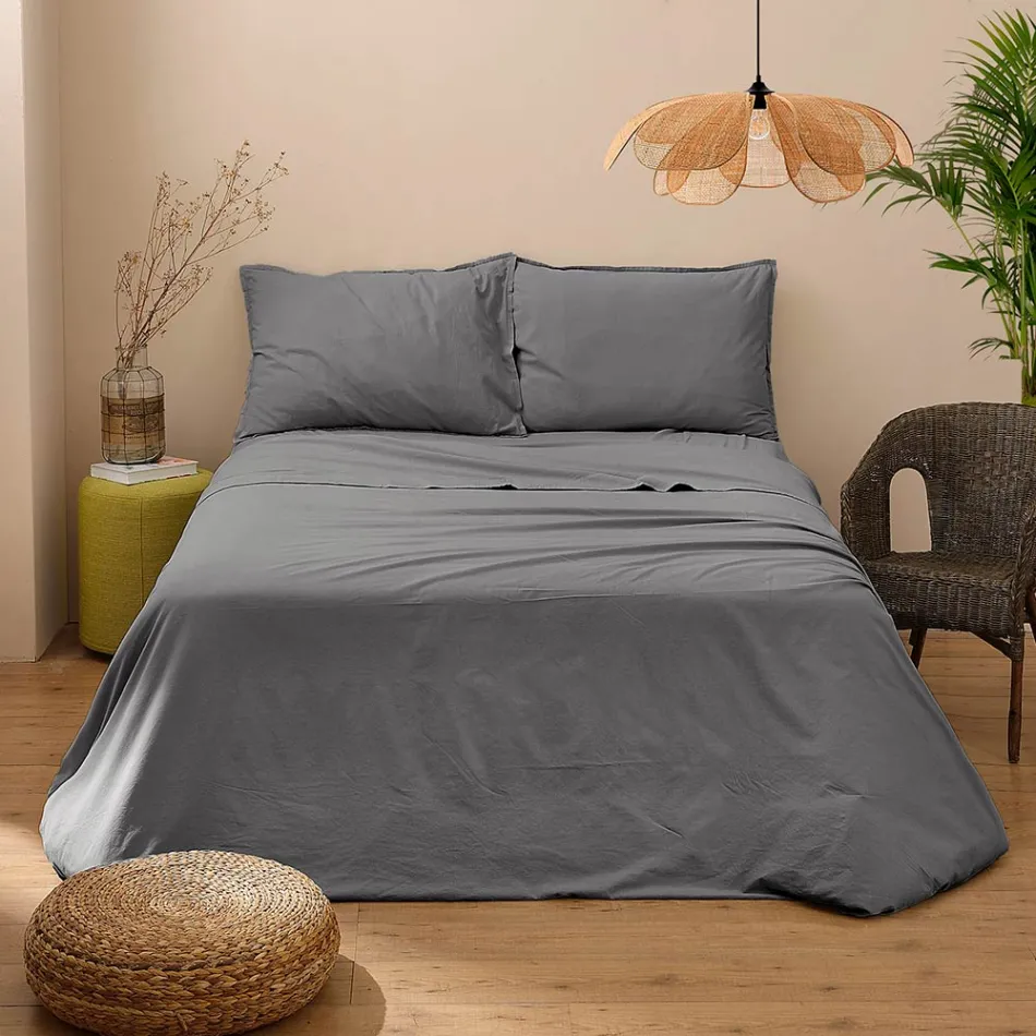 Pat dublu complet din bumbac pur vopsit și umbrit - delicatețe Viadurini