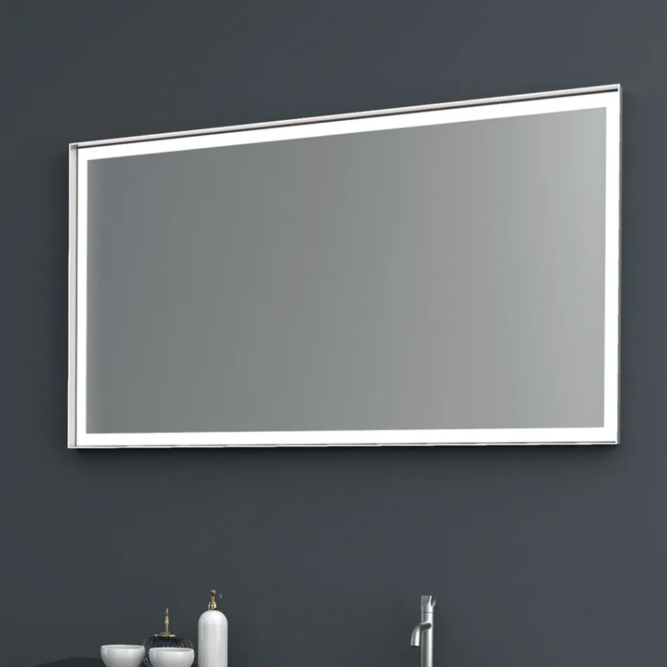 Compoziție 2 Mobilier de baie suspendat în MDF lăcuit platină 120 cm - Renga Viadurini