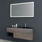 Compoziție 2 Mobilier de baie suspendat în MDF lăcuit platină 120 cm - Renga Viadurini