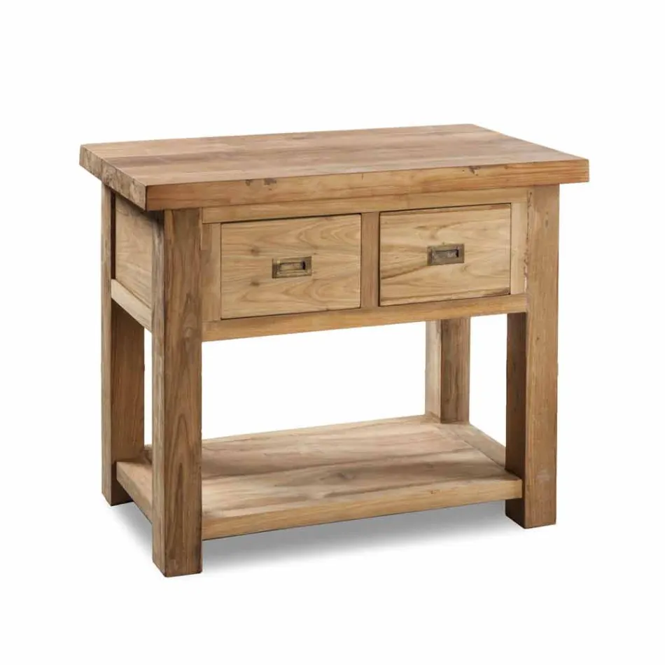 Compoziție 3 Mobilier de baie din lemn de tec cu chiuvetă din rășină - Essence Viadurini