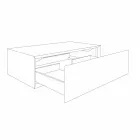 Compoziție 3 Mobilier de baie din lemn de tec și Hi Macs® - Talc Viadurini