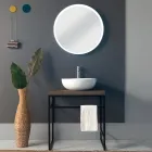 Compoziție 3 Mobilier de baie din metal, lemn și ceramică Fabricat în Italia - Cizco Viadurini