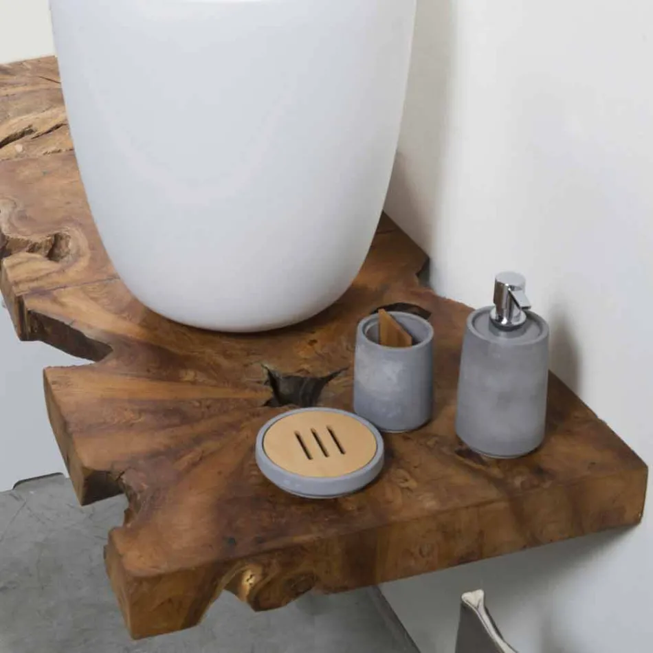 Compoziție 3 Mobilier de baie suspendat cu chiuvetă din rășină albă - Dazzle Viadurini