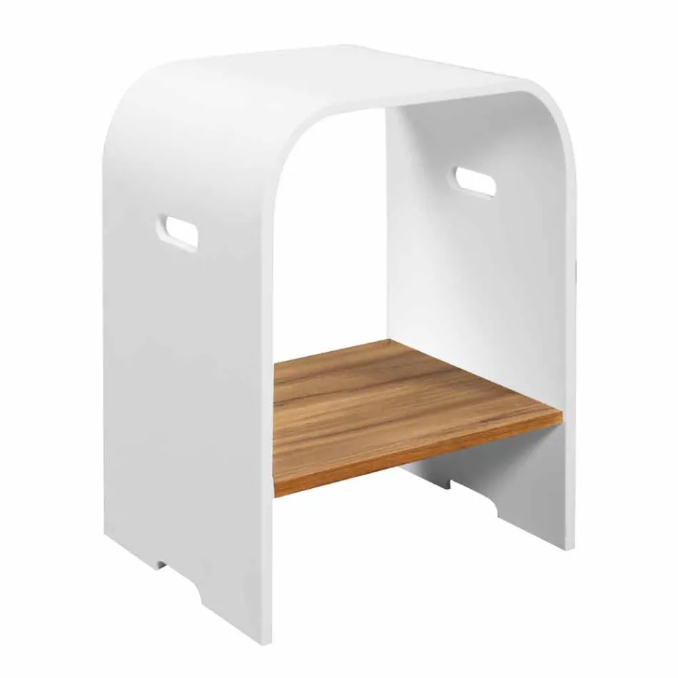 Compoziție 3 Mobilier de baie suspendat cu chiuvetă din rășină albă - Dazzle Viadurini