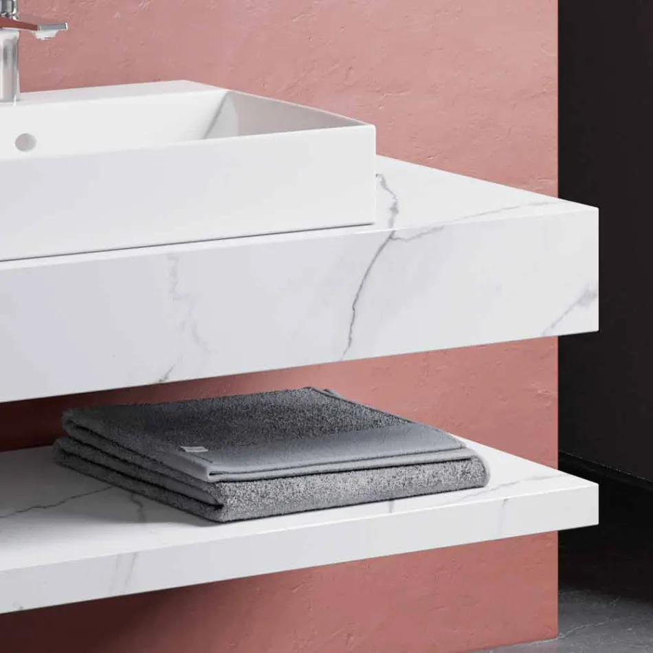 Compoziție 3 Mobilier de baie suspendat din gresie porțelan 4 Finisaje - Rambina Viadurini