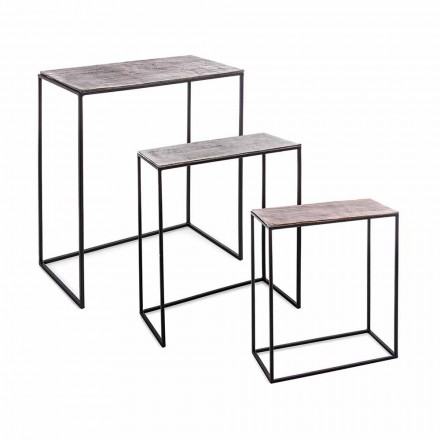 Compoziție 3 Mese de cafea din aluminiu și oțel Homemotion - Salvio Viadurini